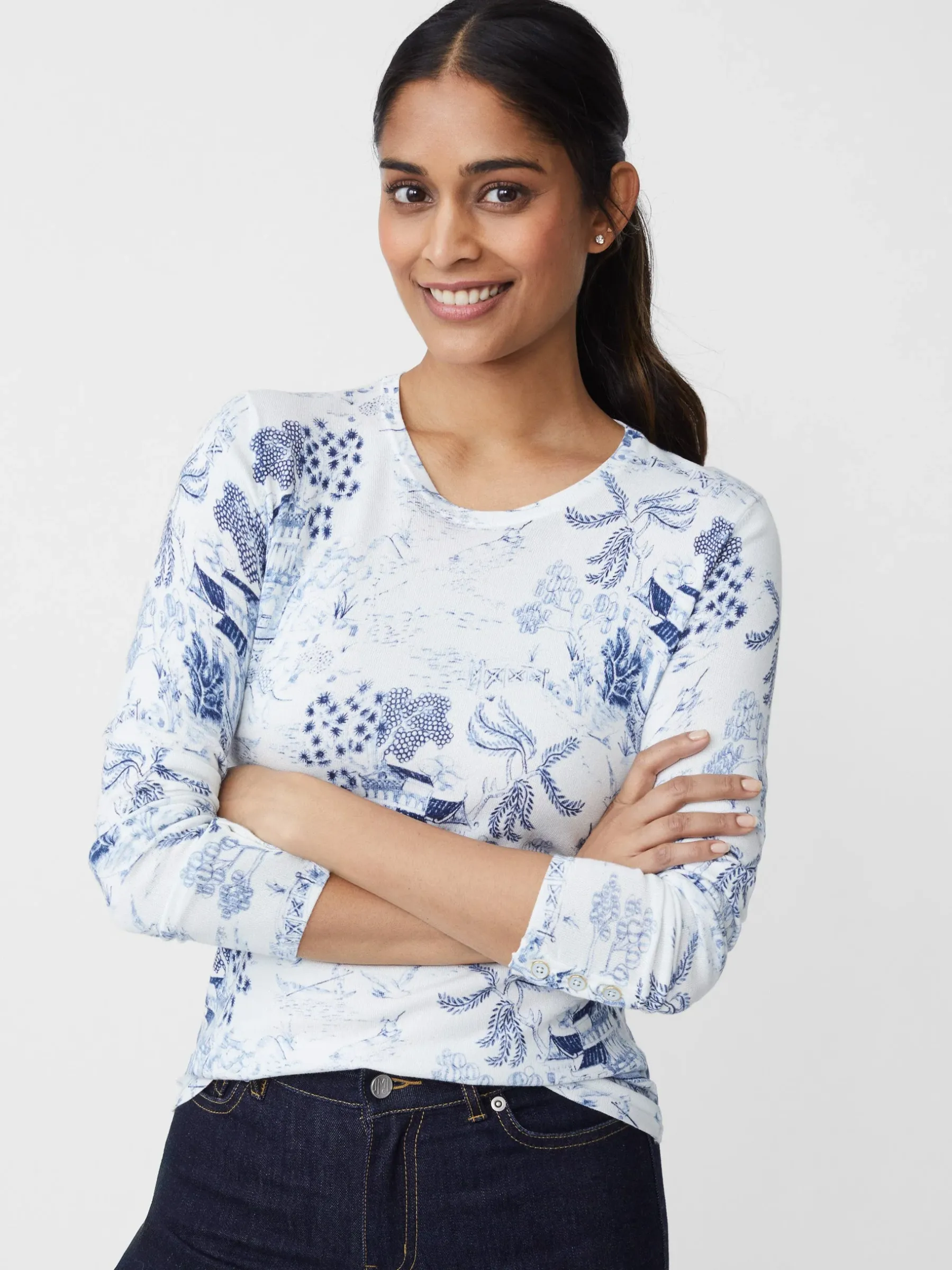 Lenny Sweater In Chinoiserie Toile-J.McLaughlin Hot