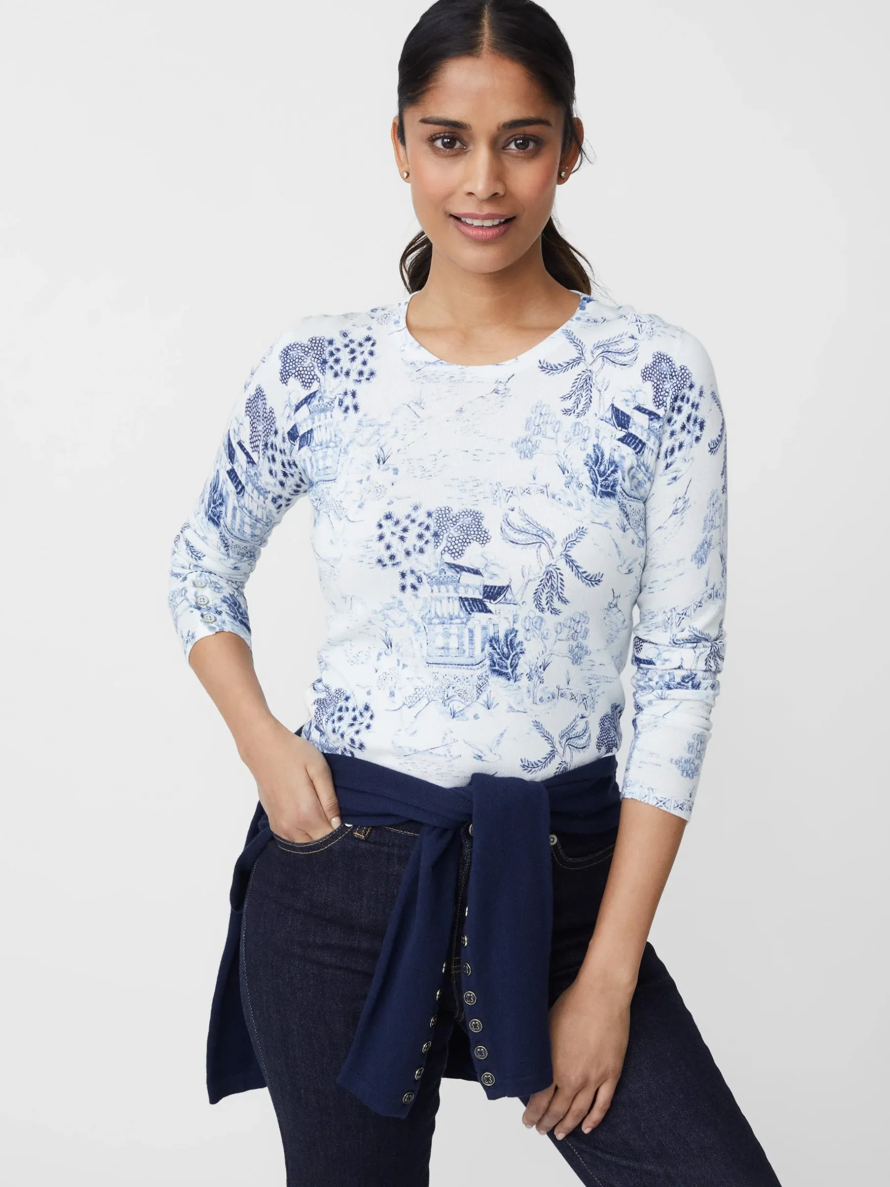 Lenny Sweater In Chinoiserie Toile-J.McLaughlin Hot