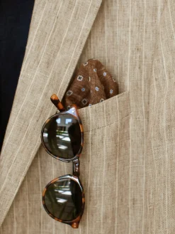 Linen Pocket Square In Floral Dots-J.McLaughlin Sale