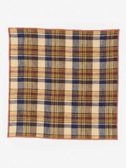 Linen Pocket Square In Plaid-J.McLaughlin Hot