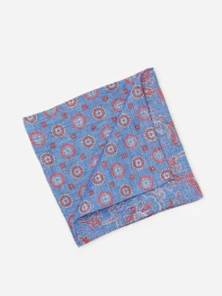 Linen Pocket Square In Reverse Paisley-J.McLaughlin Sale
