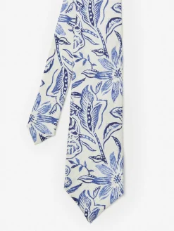 Linen Tie In Indigo Flora-J.McLaughlin Fashion