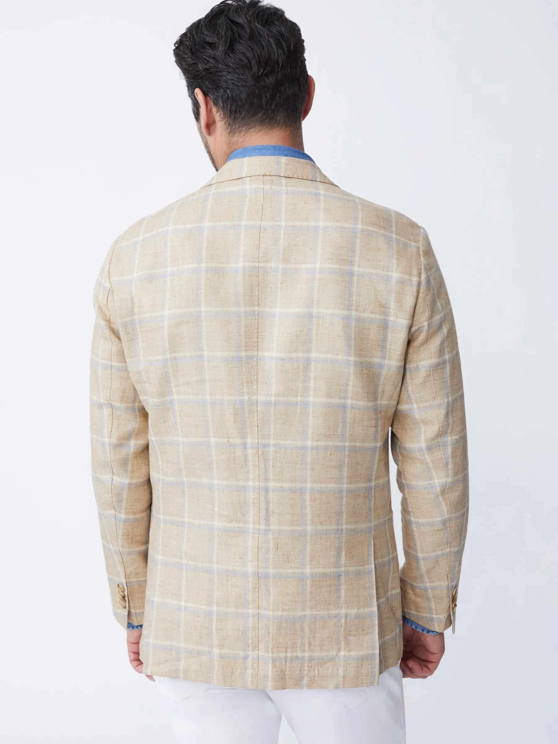 Lisbon Linen Blazer In Window Pane-J.McLaughlin Clearance