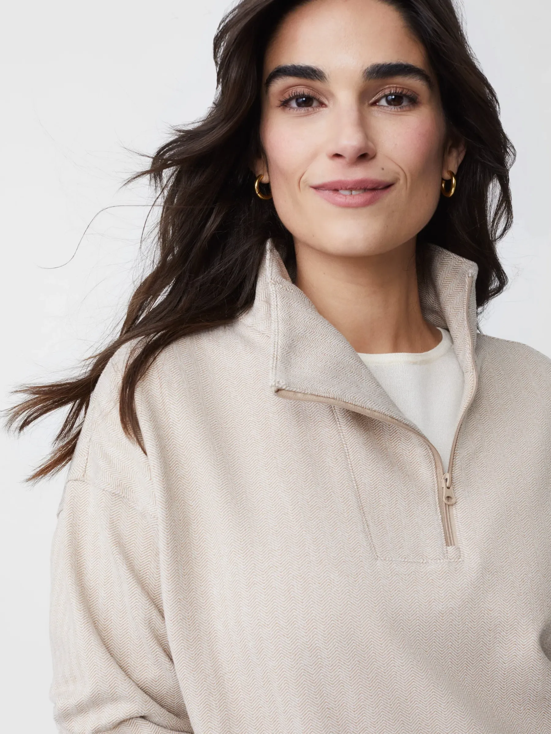 Maeba Fleece Top In Herringbone Jacquard-J.McLaughlin Best