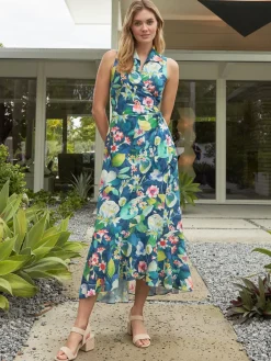 Miramar Linen Dress In Floral Reef-J.McLaughlin Outlet