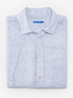 Montauk Modern Fit Linen Shirt In Mini Quatrefoil-J.McLaughlin Fashion