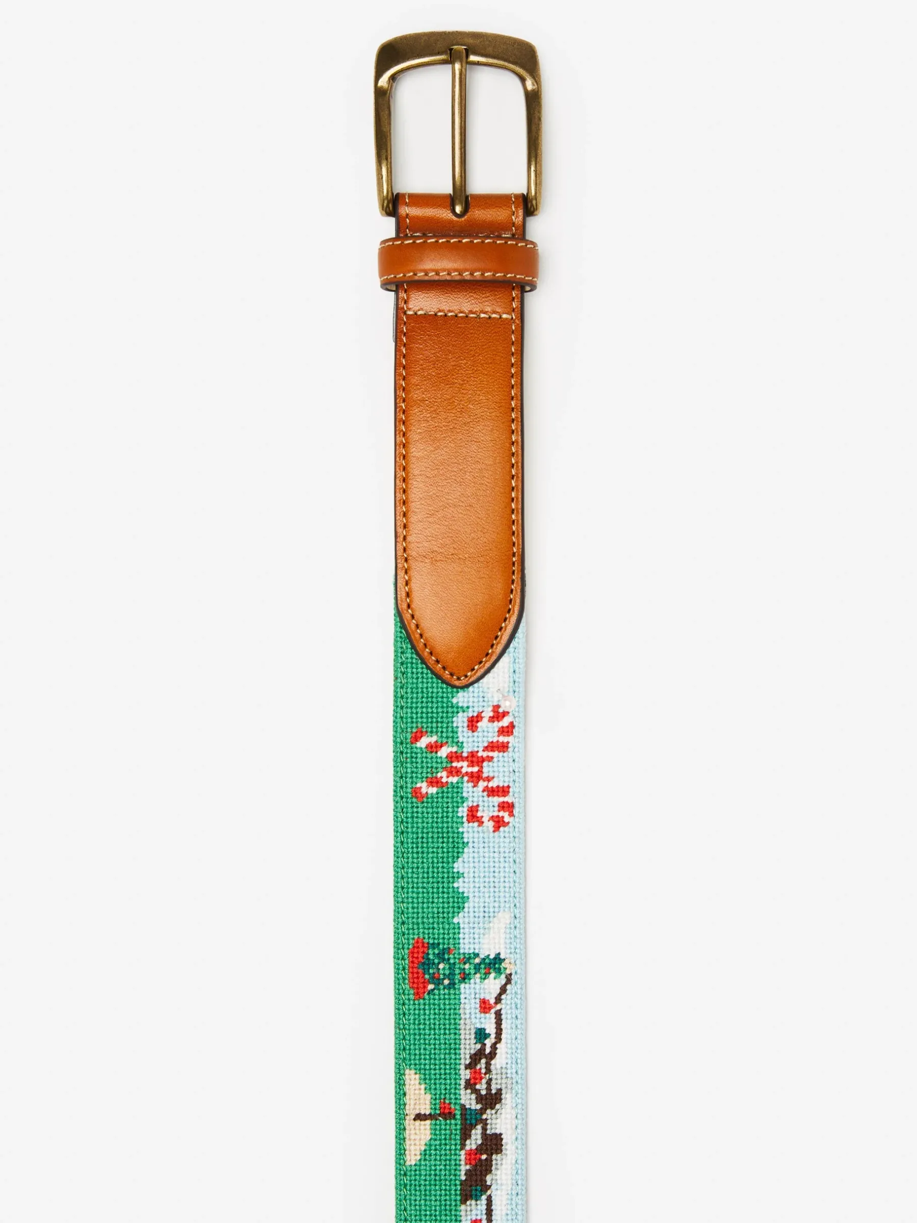Needlepoint Belt In Santa Play Golf-J.McLaughlin Clearance