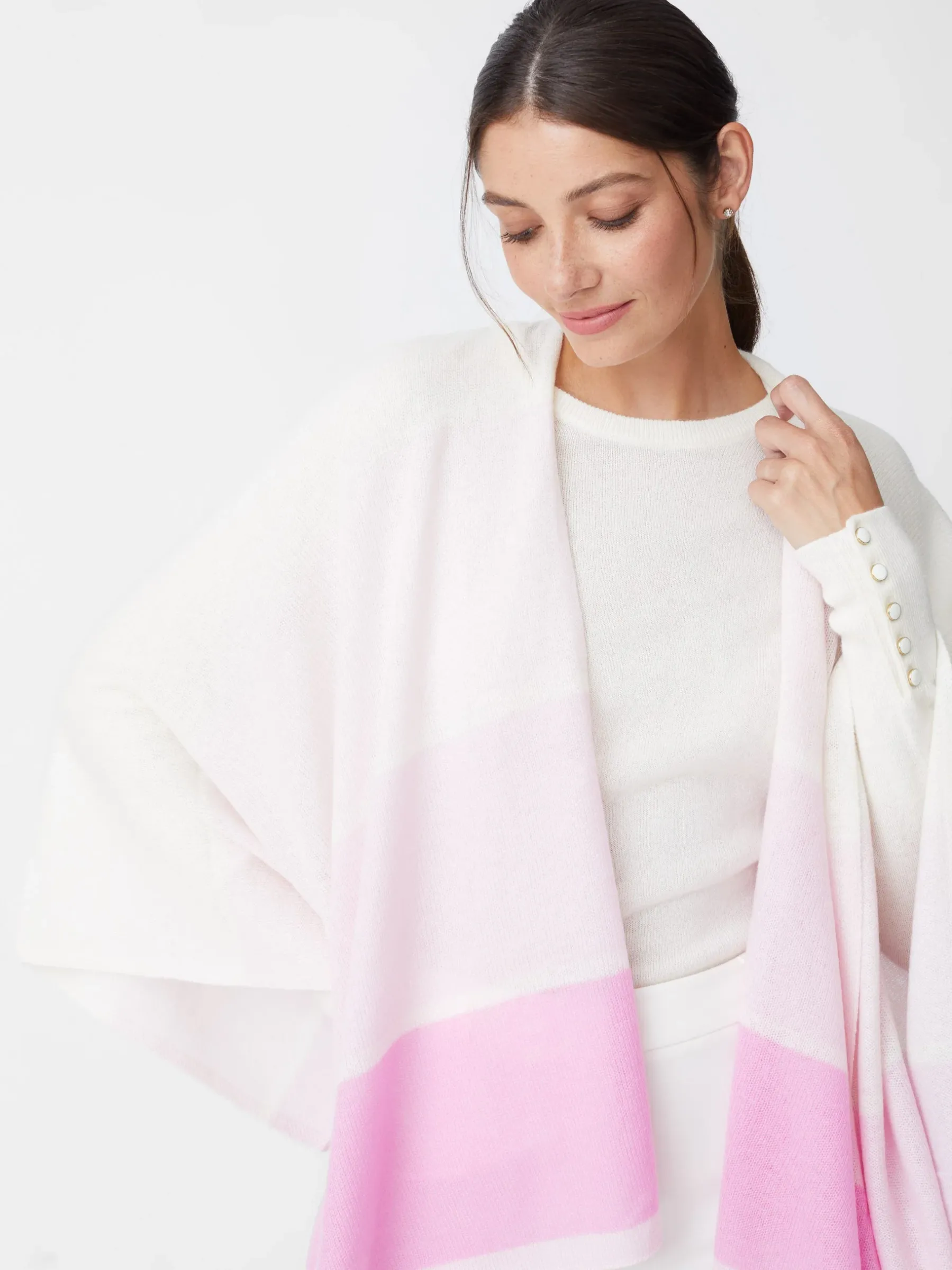 Sadie Cashmere Wrap In Block Stripe-J.McLaughlin New