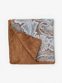 Silk Pocket Square In Paisley-J.McLaughlin Clearance