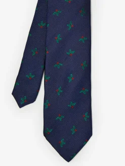 Silk Tie In Mistletoe-J.McLaughlin Sale