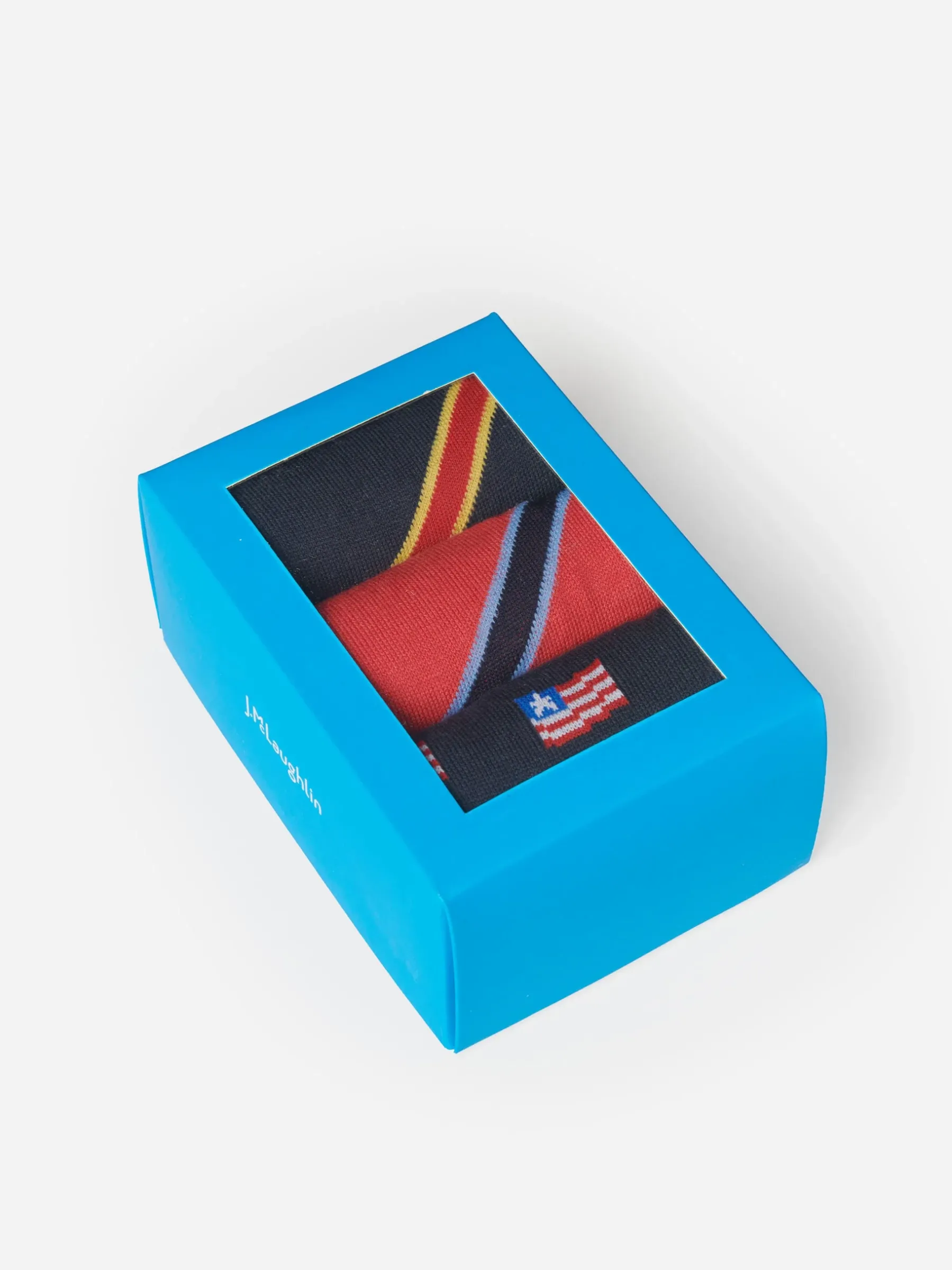 Sock Box Set Of 3 In American Flag-J.McLaughlin Outlet