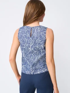 Sylvie Sleeveless Top In Leaf Lover Jacquard-J.McLaughlin Outlet