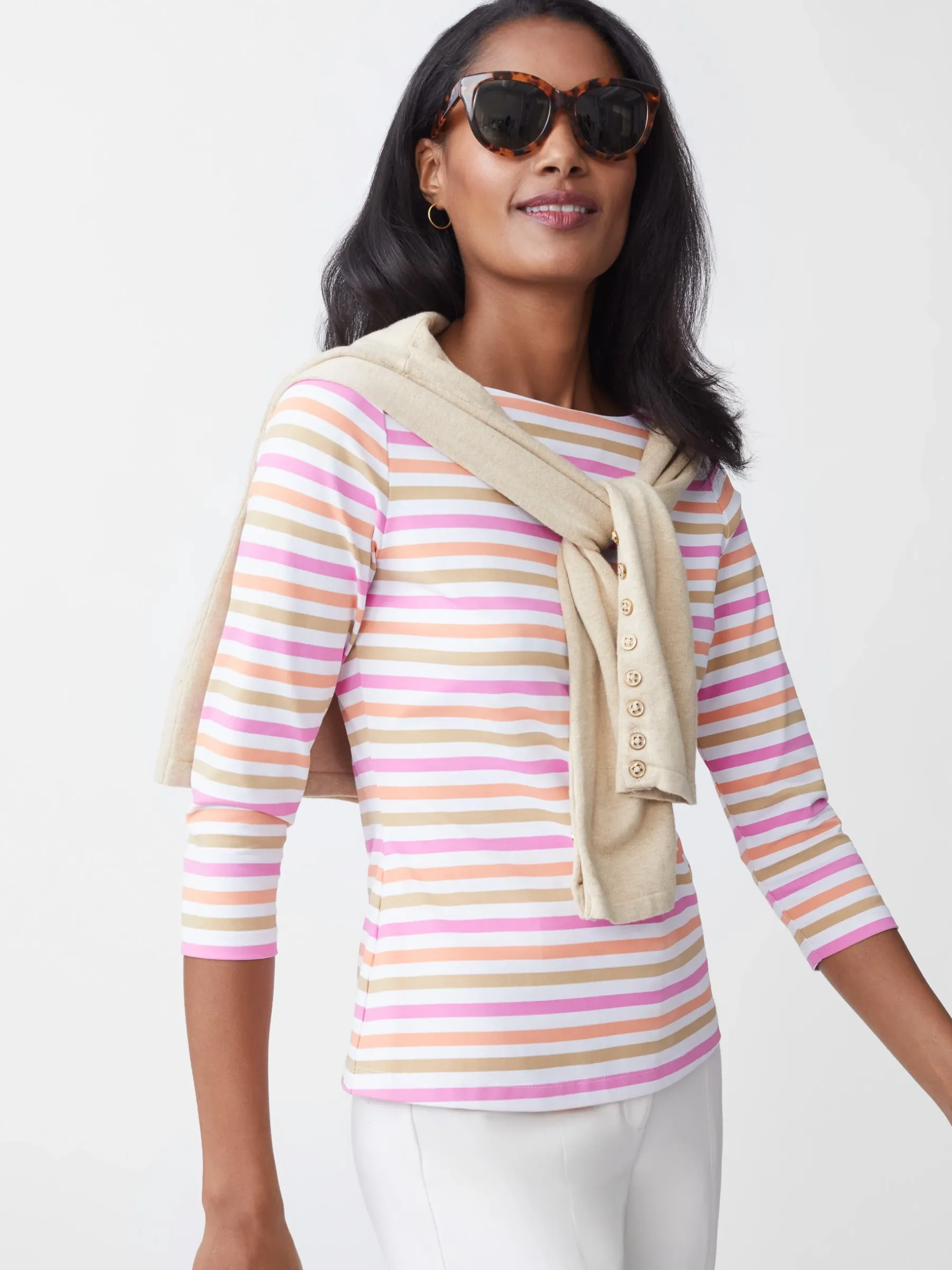 Wavesong Tee In Bangle Multi Stripe-J.McLaughlin Clearance